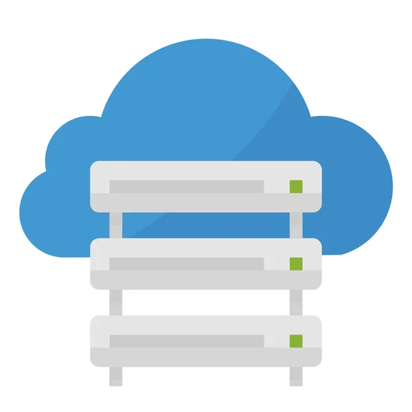 Cloud Computer Icon Επίπεδο Στυλ — Διανυσματικό Αρχείο