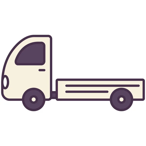 Car Lorry Trailer Icon Filled Outline Style — Stock Vector