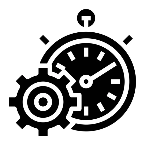 Icono Tiempo Gestión Empresarial Estilo Sólido — Vector de stock