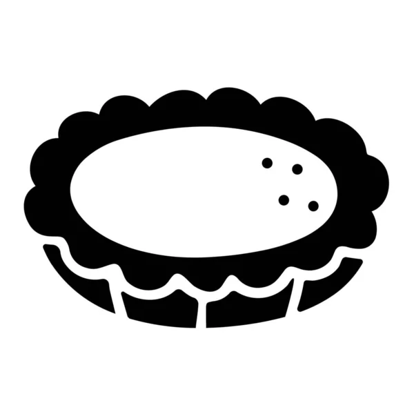 Bakery Dessert Egg Tart Icon Solid Style — Stock Vector