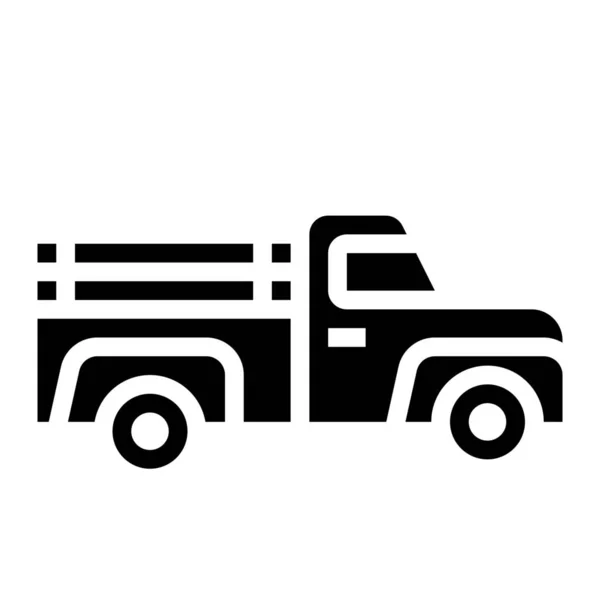 Пікап Транспортний Значок Вантажівки Суцільному Стилі — стоковий вектор