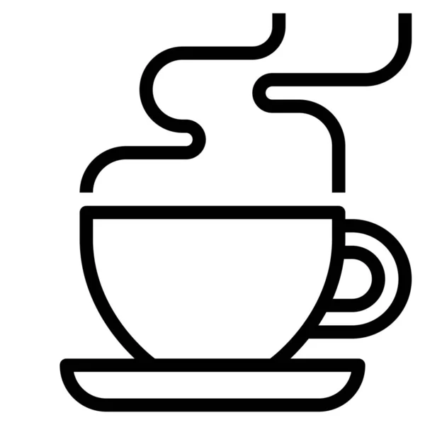 Иконка Кофе Шоколадом Стиле Outline — стоковый вектор