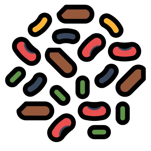 Fiber Healthy Legumes Icon Filled Outline Style — Stock Vector