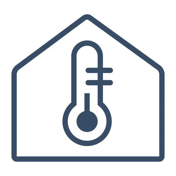 Control Calefacción Icono Inteligente Estilo Esquema — Archivo Imágenes Vectoriales