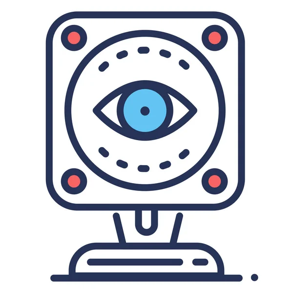 Cámara Cctv Ojo Icono Estilo Contorno Lleno — Archivo Imágenes Vectoriales