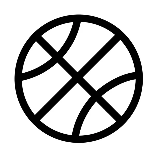 Pelota Baloncesto Icono Del Juego Estilo Del Esquema — Vector de stock