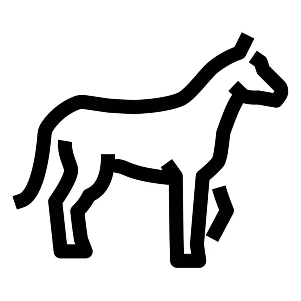 Tier Bauernhof Pferd Ikone Umriss Stil — Stockvektor