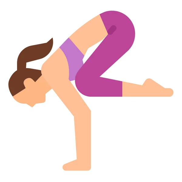 Ícone Exercício Corvo Bakasana Categoria Fitness Ioga Dieta —  Vetores de Stock