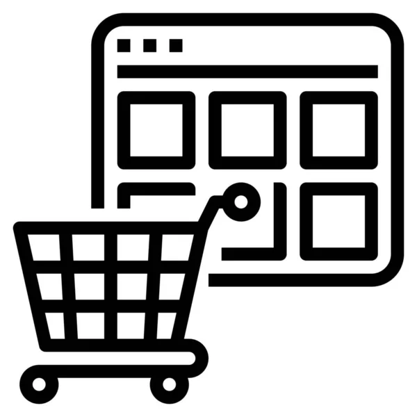 Tienda Icono Tienda Compras Estilo Esquema — Vector de stock