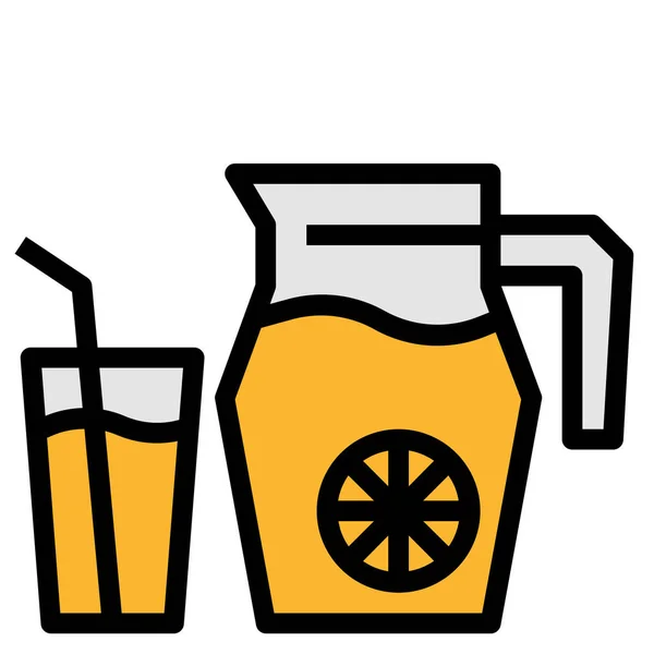 Ποτό Κανάτα Εικονίδιο Χυμό Γεμιστό Περίγραμμα Στυλ — Διανυσματικό Αρχείο