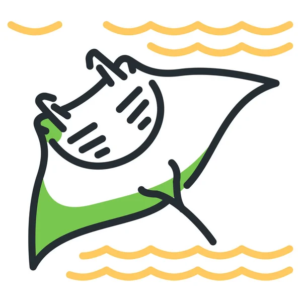 Fish Giant Devil Ray Marine Icon Στην Κατηγορία Ζώων — Διανυσματικό Αρχείο