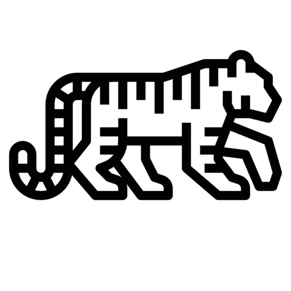 概要スタイルで動物捕食虎のアイコン — ストックベクタ