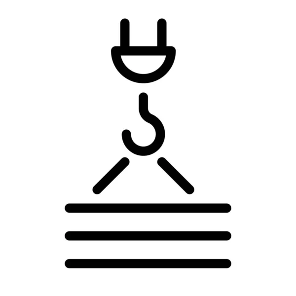 Ikona Dźwigu Budowlanego Stylu Zarysu — Wektor stockowy