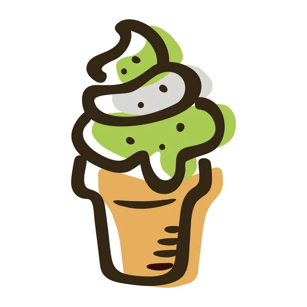 Postre Icono Fruta Congelada Estilo Contorno Lleno — Vector de stock