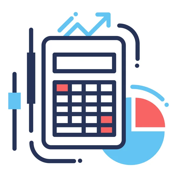 Ícone Gráfico Calculadora Contábil Estilo Esboço Preenchido — Vetor de Stock