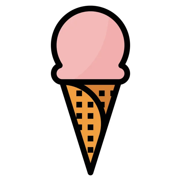 奶油甜点冰淇淋图标充填轮廓风格 — 图库矢量图片