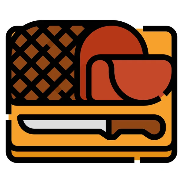 Comida Jamón Icono Cerdo — Vector de stock