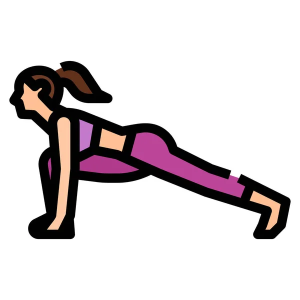 Ejercicio Lunge Pose Icono Fitness Yoga Categoría Dieta — Archivo Imágenes Vectoriales