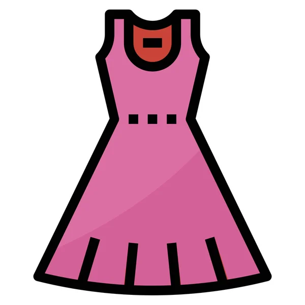 ドレス入力アウトライン記入されたアウトラインスタイルでショッピング 電子商取引のアイコン — ストックベクタ