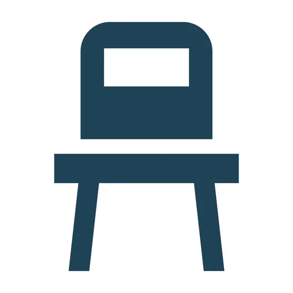 Ícone Mobiliário Sala Jantar Cadeira Estilo Sólido — Vetor de Stock