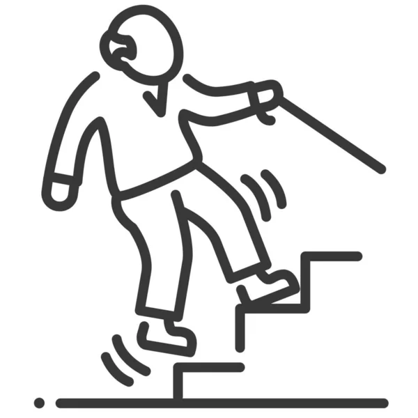 Yaşlı Merdiven Bastonu Simgesi — Stok Vektör