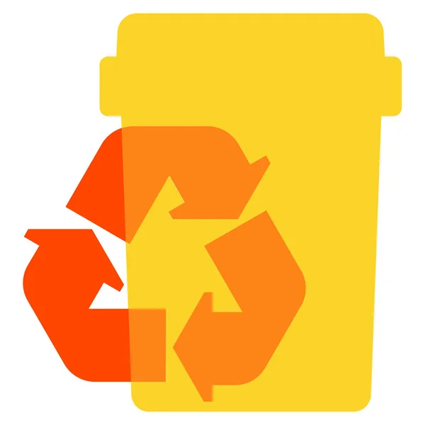 Icône Tri Recyclage Poubelle Dans Style Plat — Image vectorielle