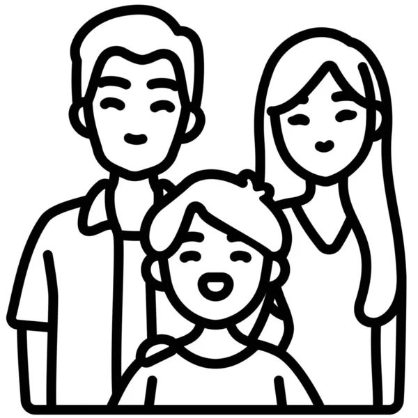 Niños Familia Padre Icono — Vector de stock