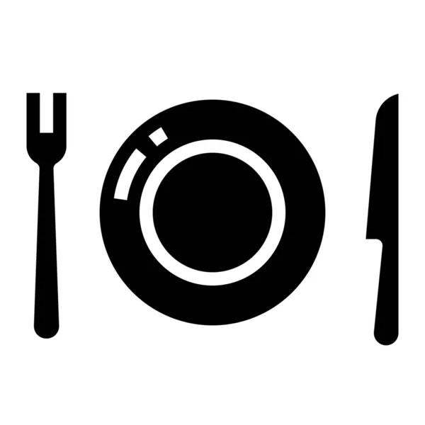 Dinner Dish Food Icon Solid Style — Stock Vector