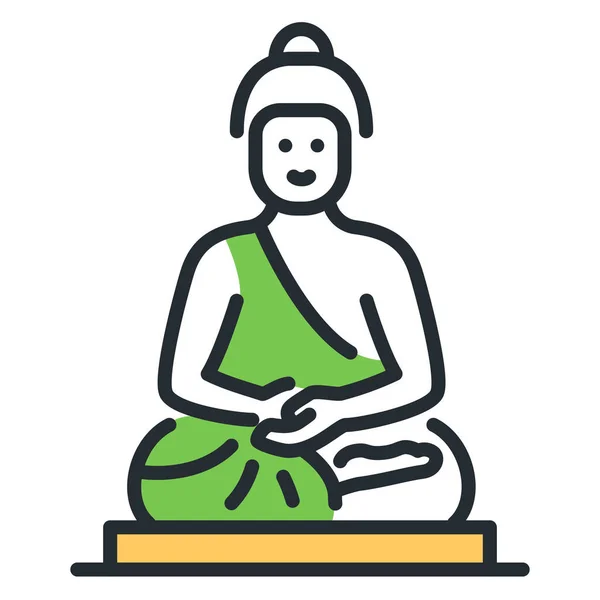 Icône Religion Emblématique Buddha Dans Catégorie Repères — Image vectorielle