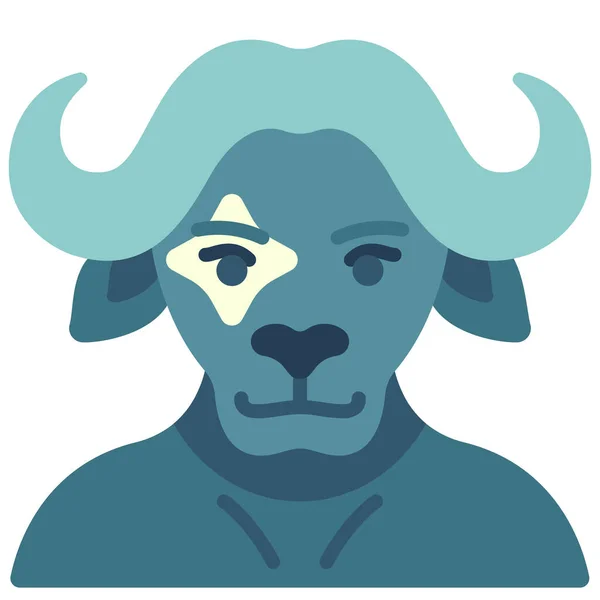 Buffel Dier Avatar Pictogram — Stockvector