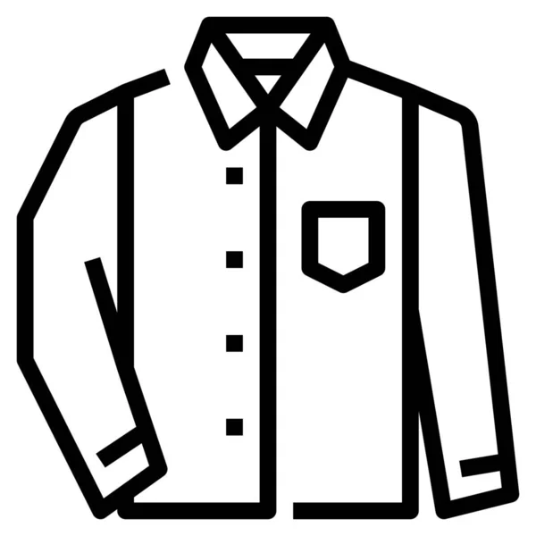 アウトラインスタイルの布生地のシャツアイコン — ストックベクタ