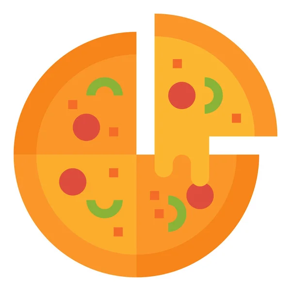 Comida Rápida Icono Italiano Estilo Plano — Vector de stock