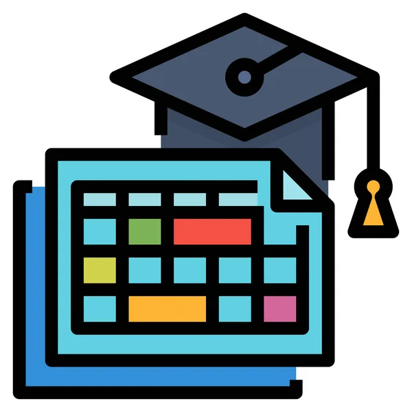 Curriculum Degree Education Icon Filled Outline Style — Stock Vector