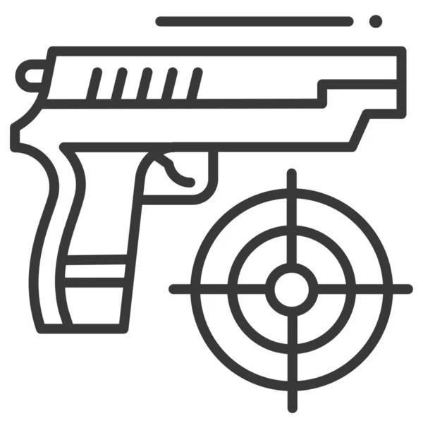 Gamegun Shooter Symbol Outline Stil — Stockvektor