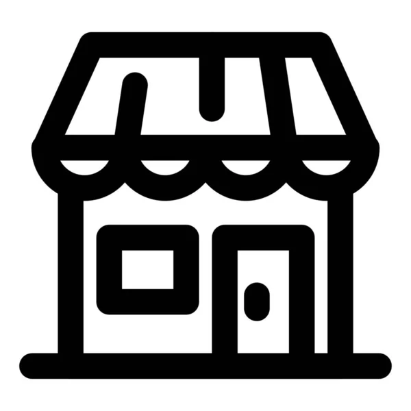 Icono Tienda Construcción Estilo Esquema — Vector de stock