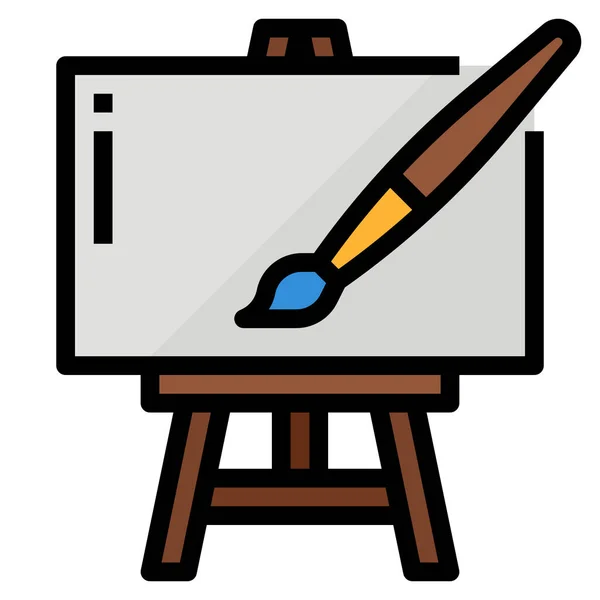 Pintura Esquema Lleno Recreación Hobbies Icono Estilo Esquema Lleno — Vector de stock