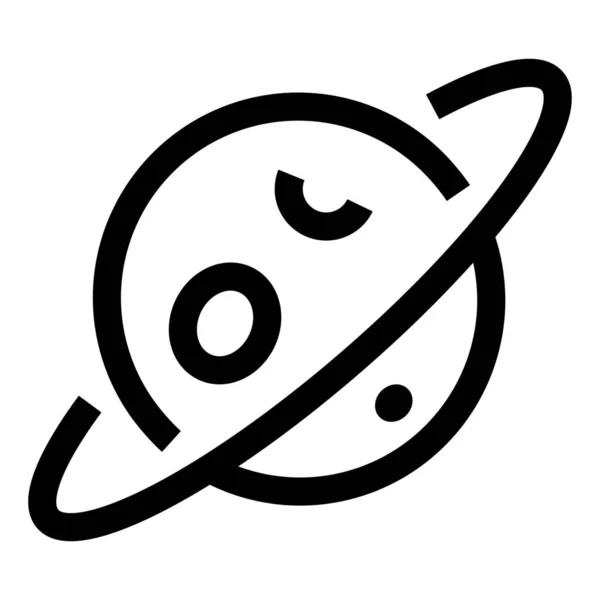 Planet Weltraum Uranus Symbol Outline Stil — Stockvektor