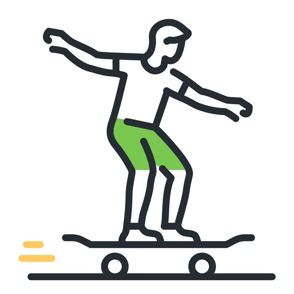 Aktivität Longboard Skateboard Symbol — Stockvektor