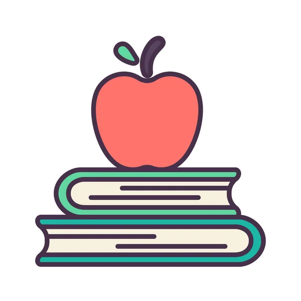 Apple Books Εκπαιδευτικό Εικονίδιο Γεμάτο Στυλ Περίγραμμα — Διανυσματικό Αρχείο