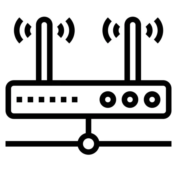 Connecter Icône Internet Connexion Dans Style Outline — Image vectorielle