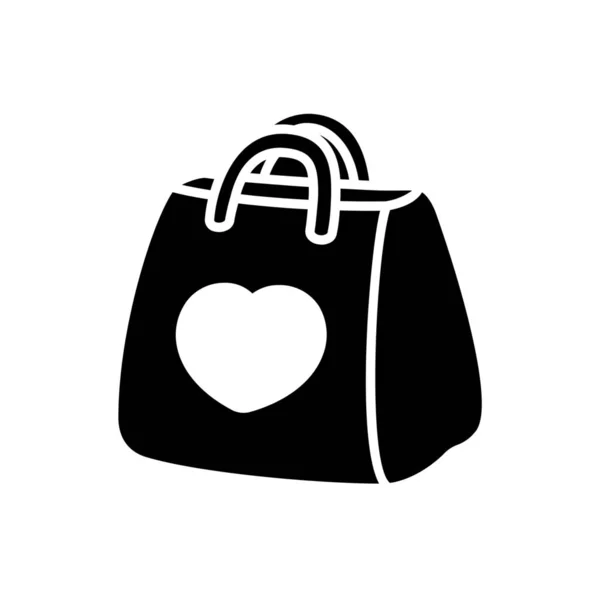 袋装礼品心形实心图标 — 图库矢量图片