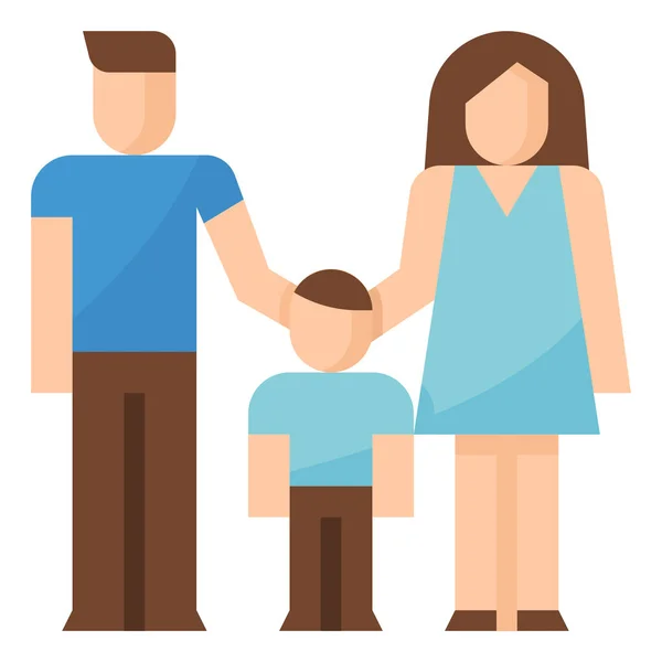 Familie Vader Moeder Pictogram Platte Stijl — Stockvector