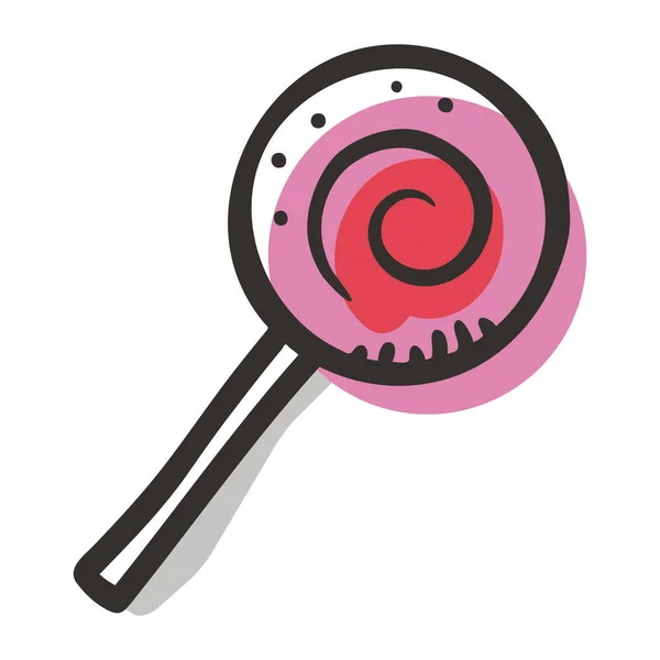 Caramelo Lollipop Bonito Icono Estilo Contorno Lleno — Vector de stock