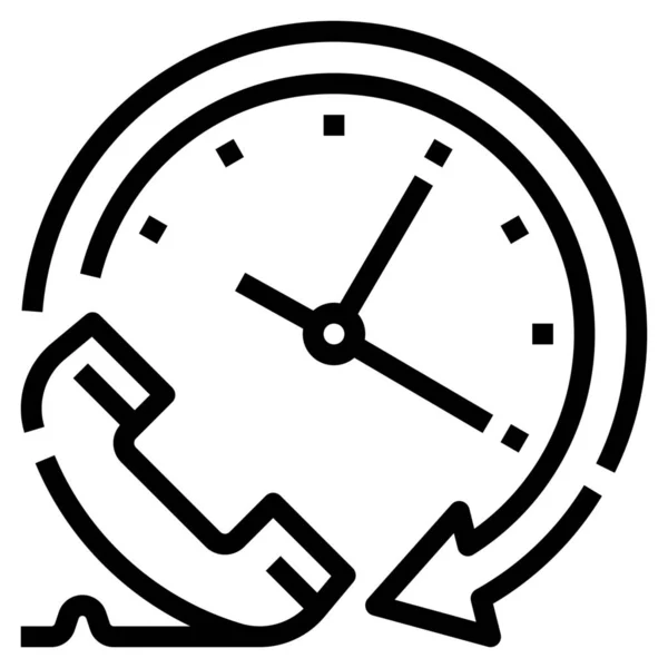 Alrededor Del Icono Del Reloj Llamada Categoría Medios Comunicación — Vector de stock