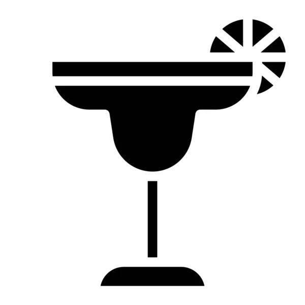 Икона Коктейльных Напитков Твердом Стиле — стоковый вектор