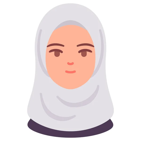Arabische Avatar Weibliche Ikone Flachen Stil — Stockvektor