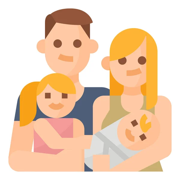 stock vector childs family father icon in Flat style