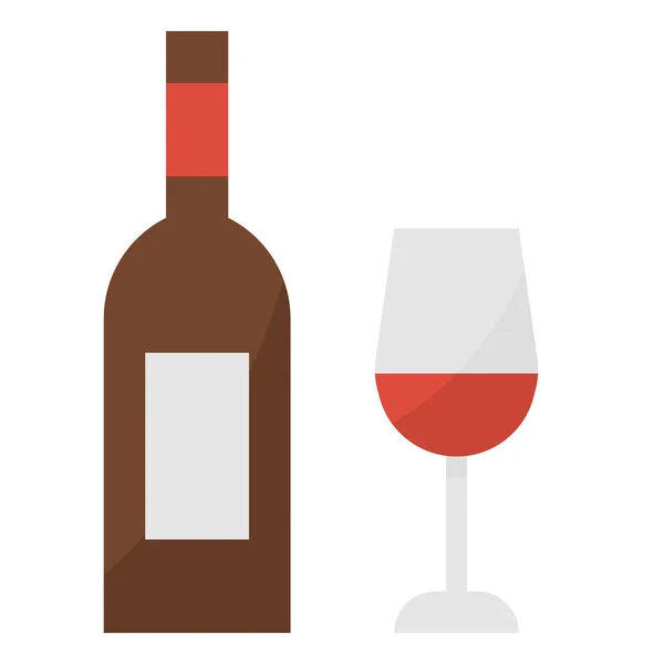 Ikona Alkoholických Nápojů Plochém Stylu — Stockový vektor