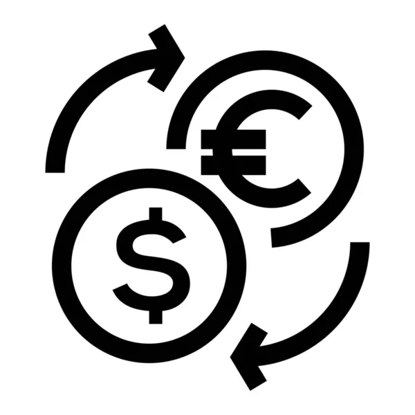 Bank Currency Exchange Finance Icon Outline Style — Stock Vector