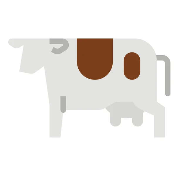 Vaca Vaca Granja Icono Estilo Plano — Vector de stock